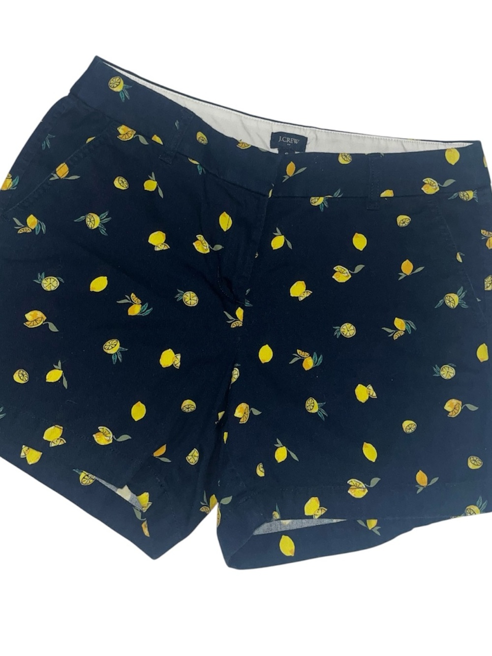 J. Crew Navy Blue Lemon-Print Women’s Shorts size 6